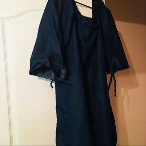 Denim off shoulder dress (short)